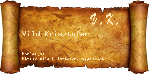 Vild Krisztofer névjegykártya